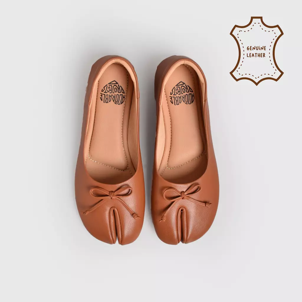 Evodia Flat Shoes Genuine Leather Tan