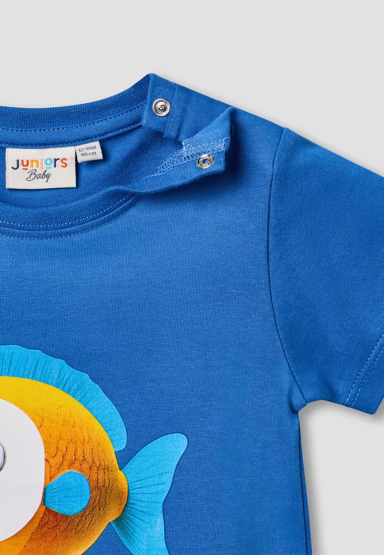 Babyshop Juniors Crew Neck Short Sleeves T-Shirt With Fish Print
