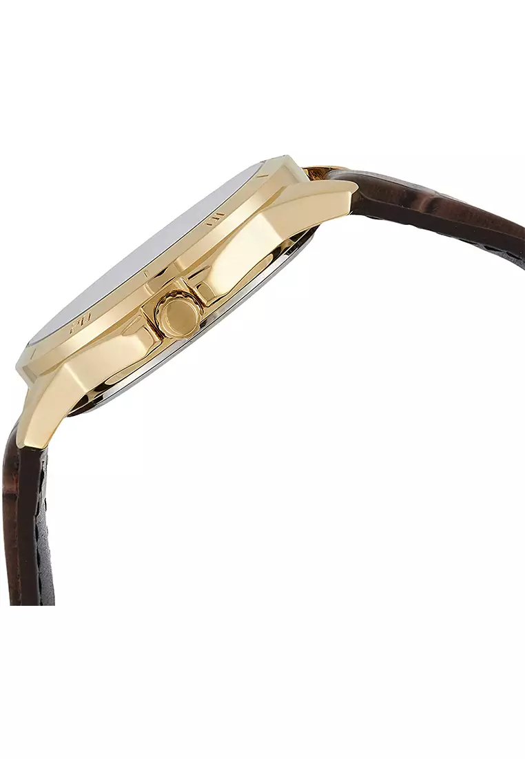 Casio - Jam Tangan Pria - Gold - Brown Leather Strap - MTP-V004GL-9AUDF