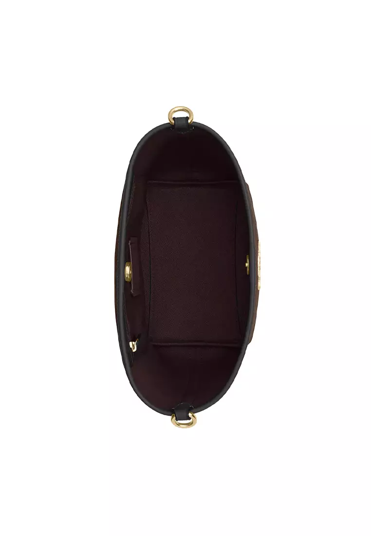 City Bucket Bag In Signature Canvas Walnut/Black CT800