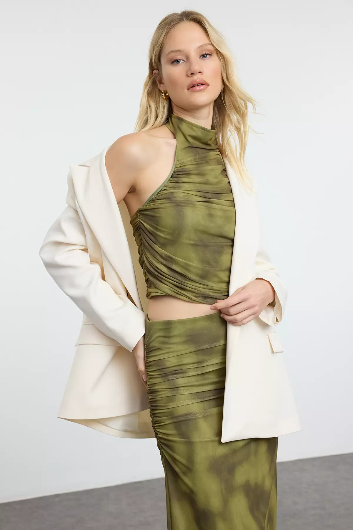 Halter Ruched Crop Top