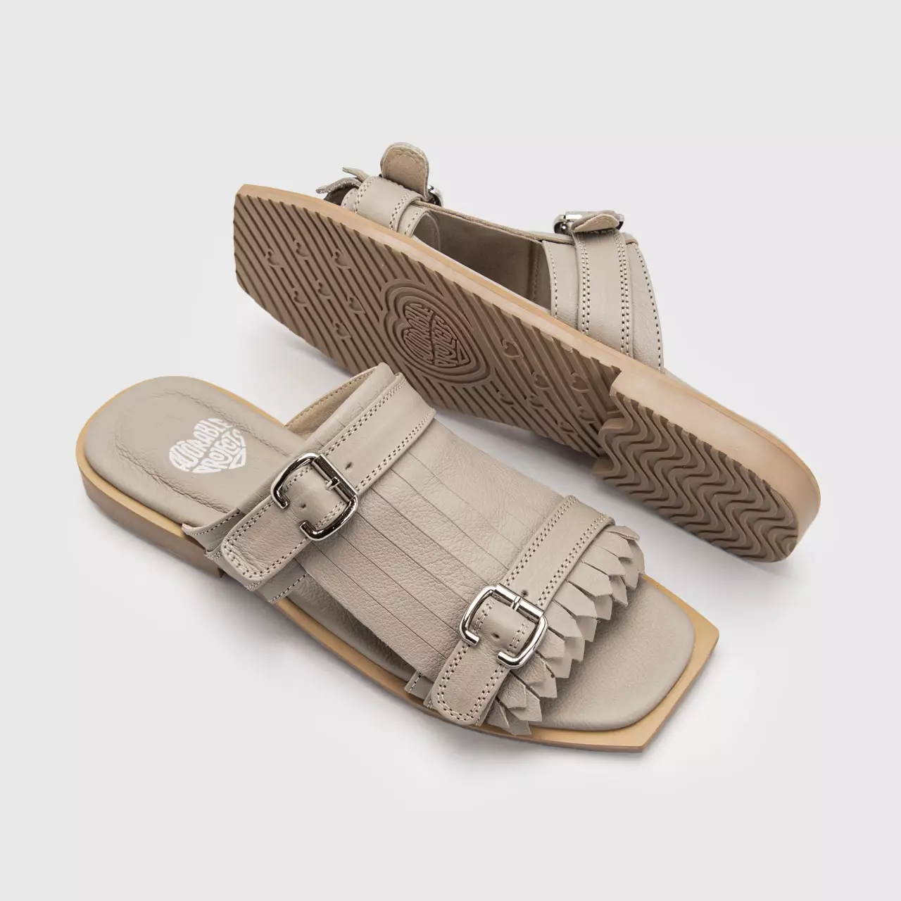Glisa Sandals Genuine Leather Grey