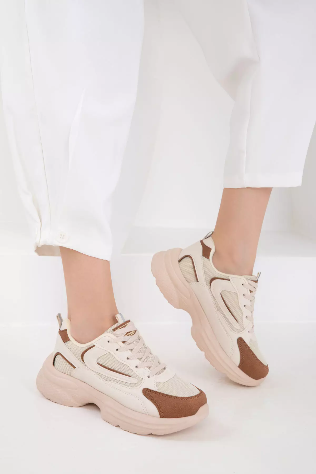 Beige-Tan Women's Sneaker 20413