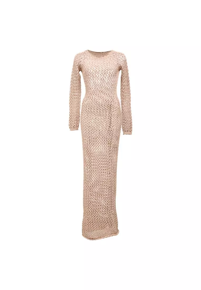 Balmain Pre-Loved Balmain Crochet Maxi Dress In Brown Cotton 2026 | Buy  Balmain Online | ZALORA Hong Kong