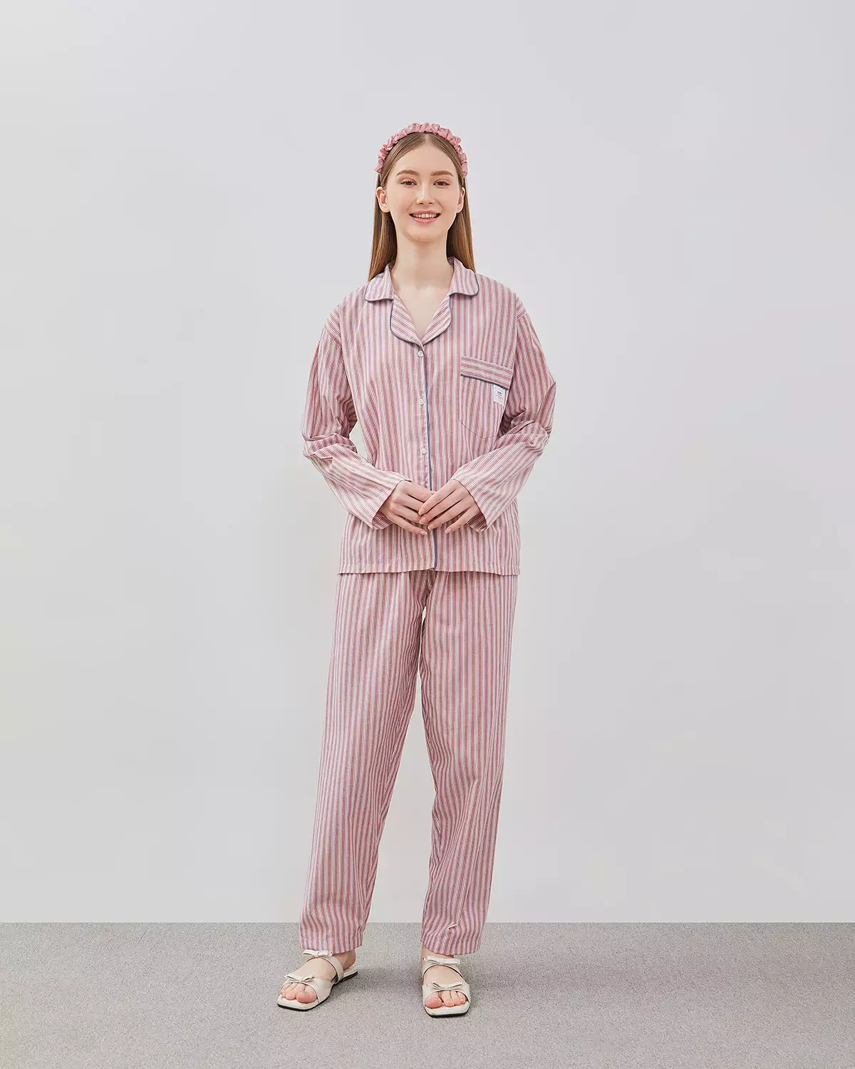 Set Piyama Katun Celana Panjang - Rose Toffe | Baju Tidur Sleepwear Wanita