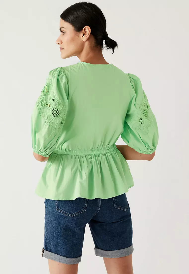 Pure Cotton Embroidered Blouse