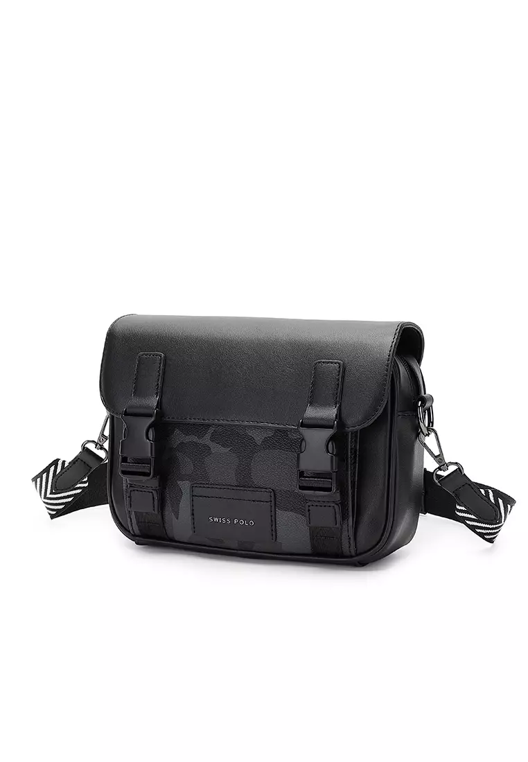 Camo Print Messenger Bag / Crossbody Bag / Sling Bag - Army Black