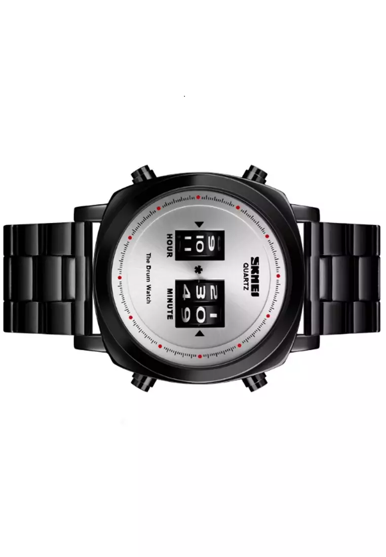 Jam Tangan Casual Analog Pria Strap Tali Material Stainless Steel WQ47 ORIGINAL