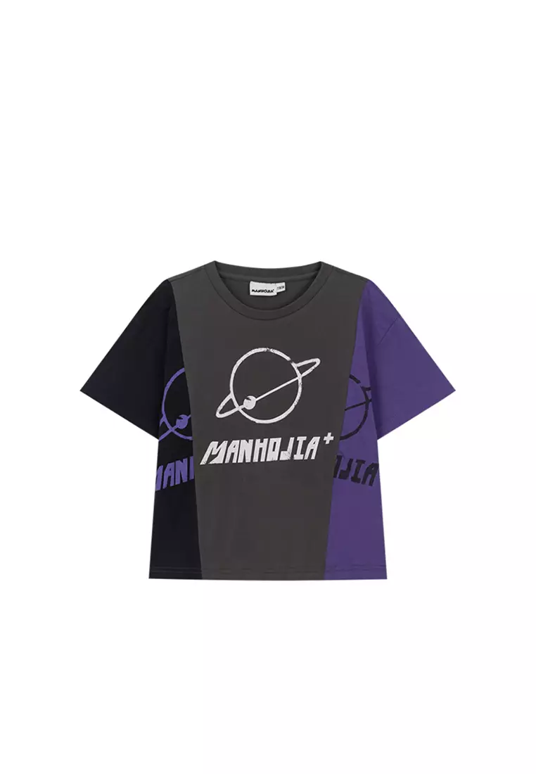 男童街舞短袖t恤条纹撞色半袖夏装上衣