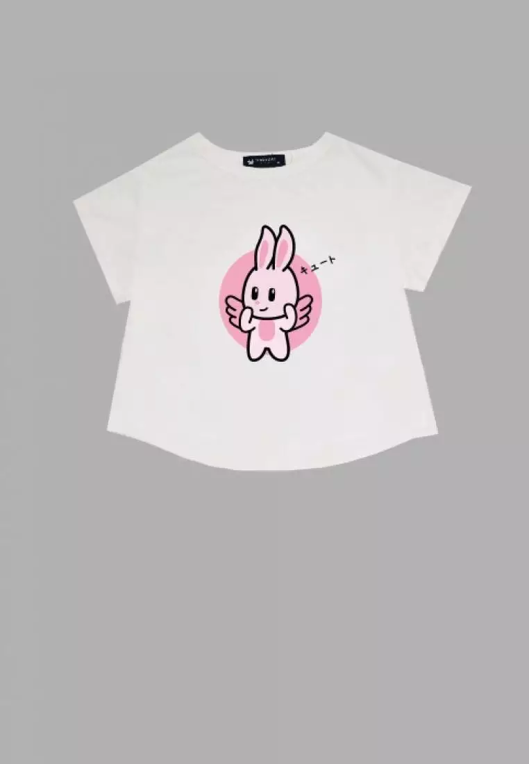 LT980U s-s Lds Crop Angel-b wh