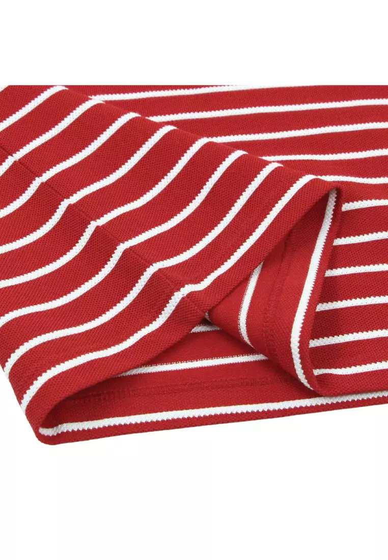 Women's Loose Short Sleeve Stripe Polo 05316373