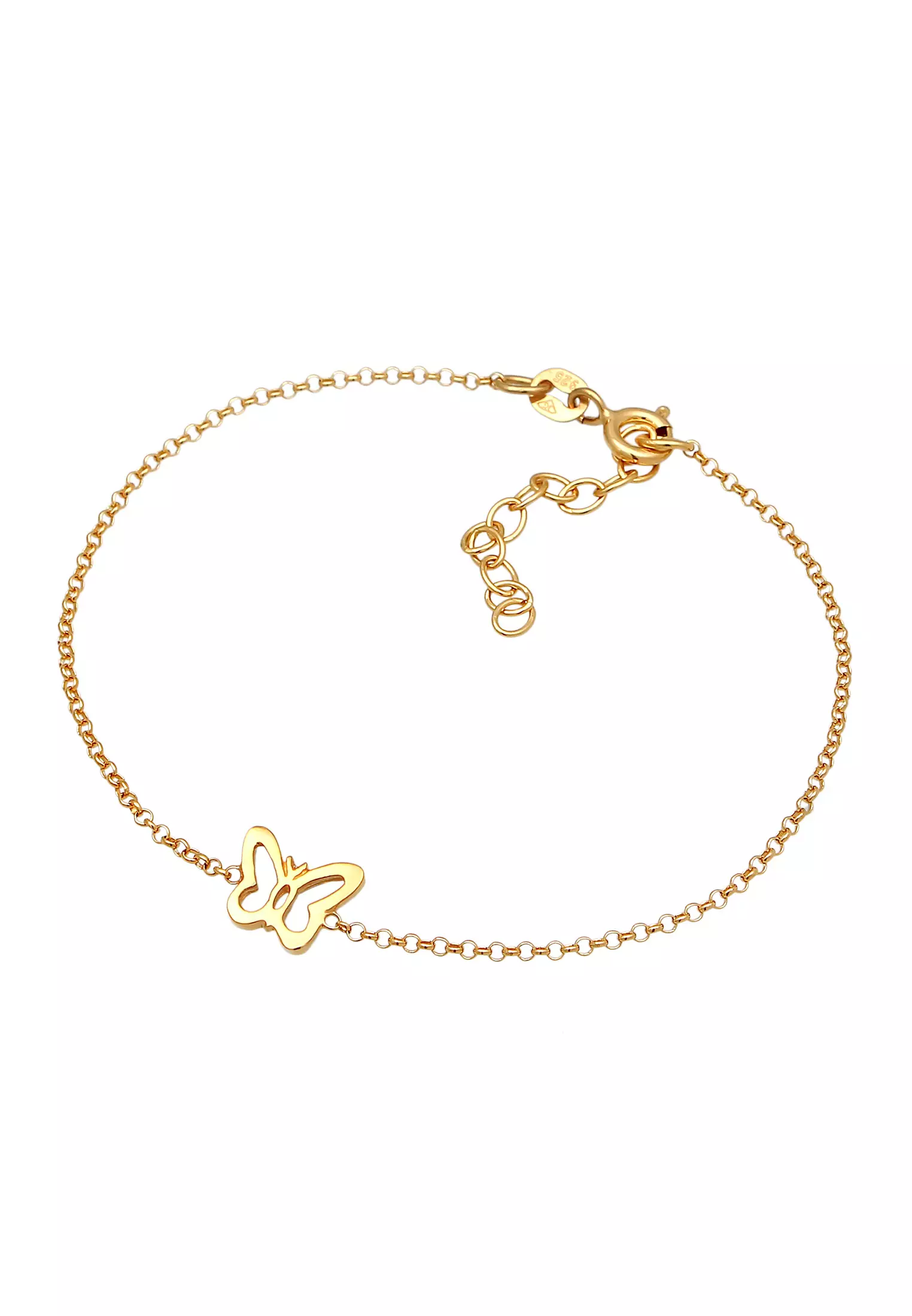 Bracelet Butterfly Pendant Cut-Out Gold Plated