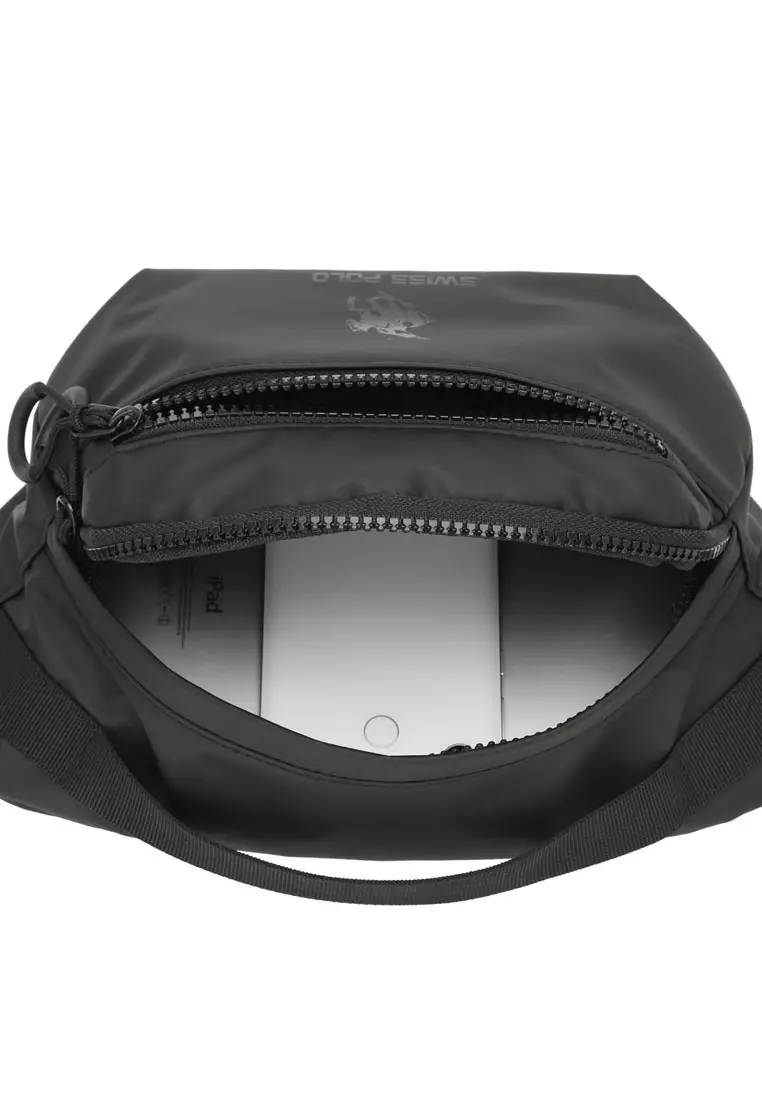 Nylon Waist Bag / Belt Bag / Chest Bag (Tas Pinggang Pria / Tas Dada Pria) - Hitam