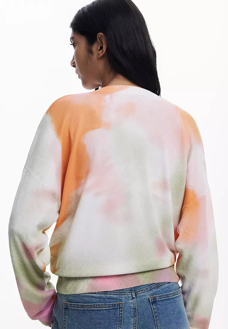 Tie-dye floral cardigan