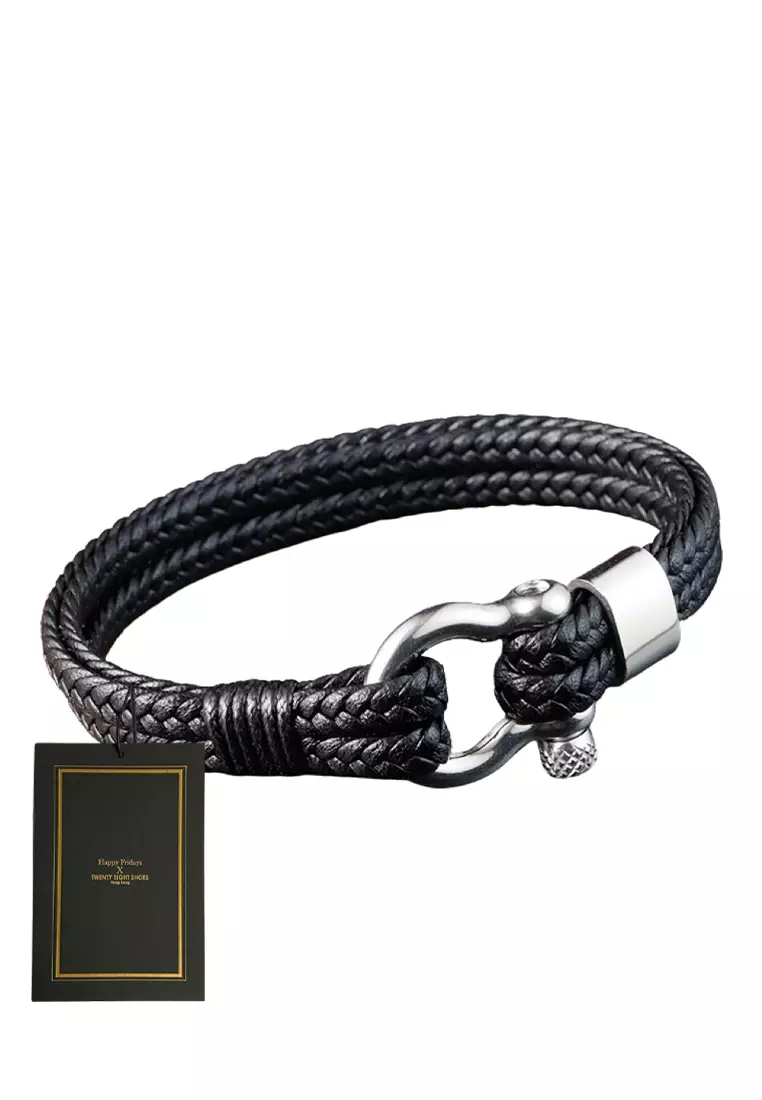 White leather cheap braided bracelet