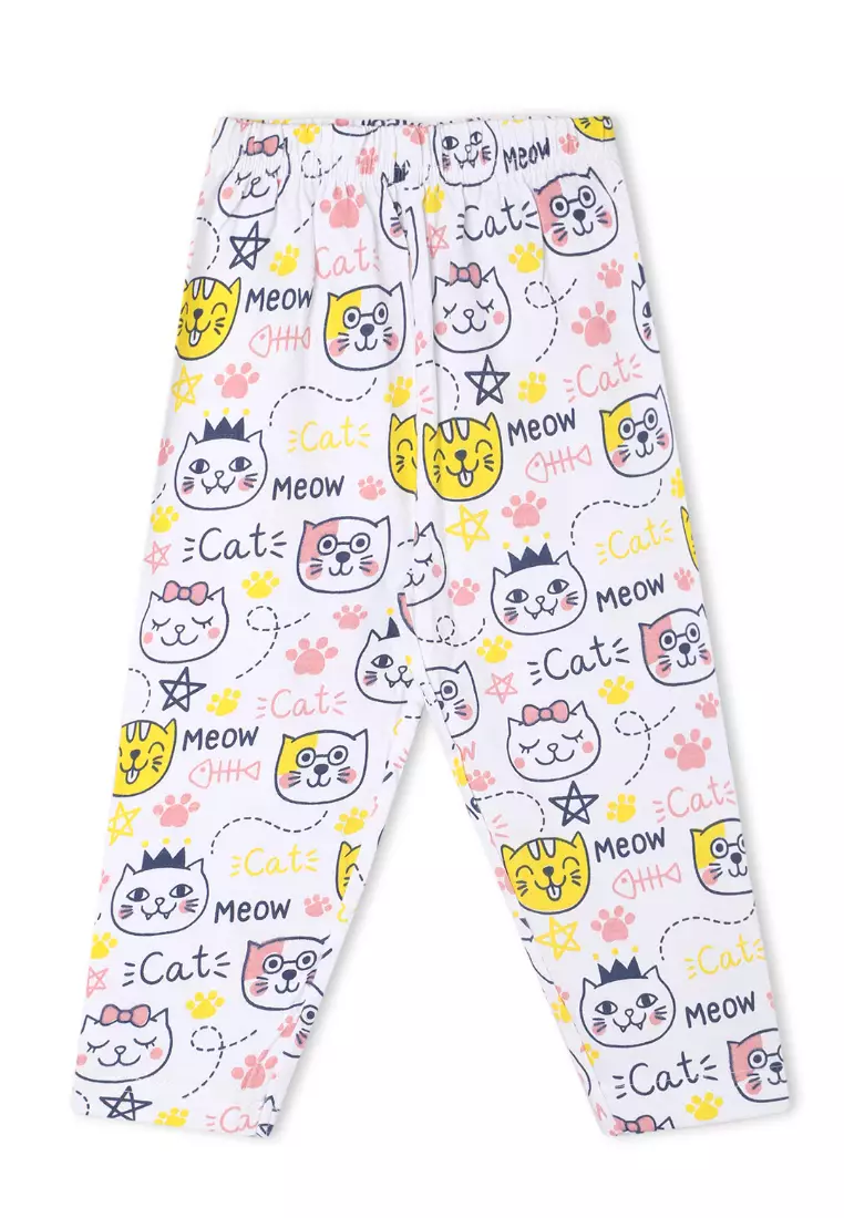Baby And Kids Pajama Nightsuit Set - Meow Meow
