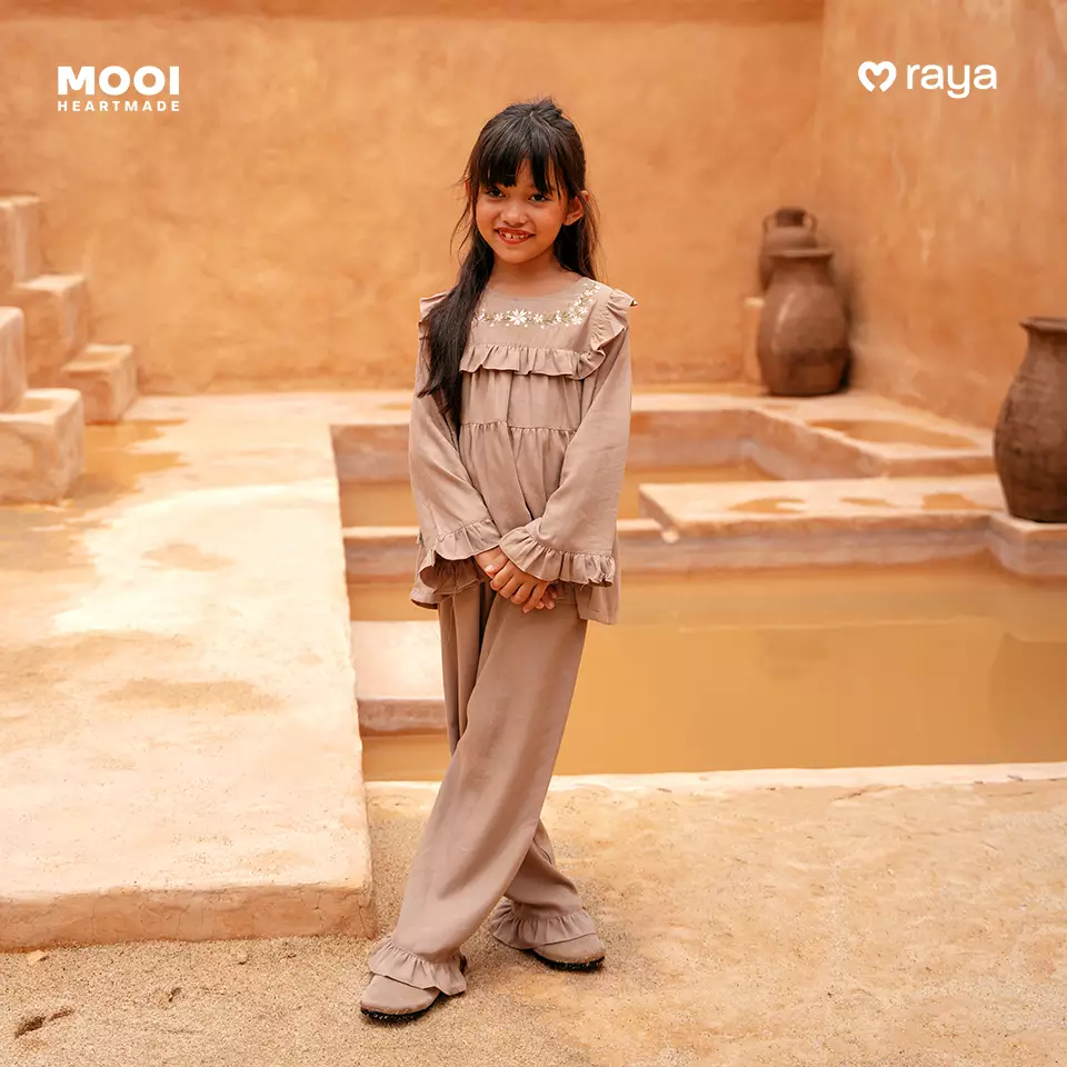 Mooi Setelan Anak Perempuan Raya Collection Sabiyah Tunic Set - Clary Sage