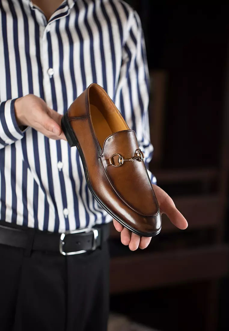 High-end Grain Leather Horsebit Loafers BL658-1