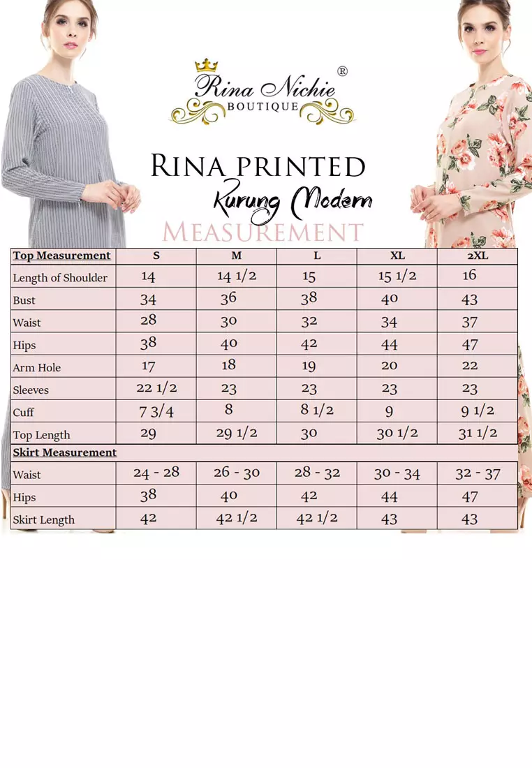 Rina Printed Kurung in Nude Pink Round Flower