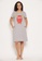 Clovia grey Clovia Monster Emoji Print Short Nightdress in Grey - 100% Cotton D9003AACA37447GS_1