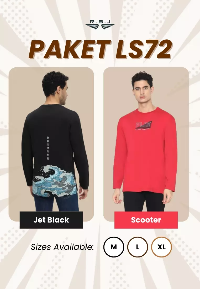 Buy 1 Get 1 T-Shirt Cotton Combed Lengan Panjang