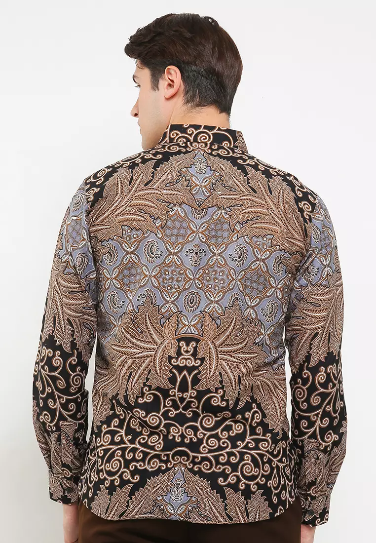 Noshad Kemeja Batik Premium Pria Casual Modern Lengan Panjang