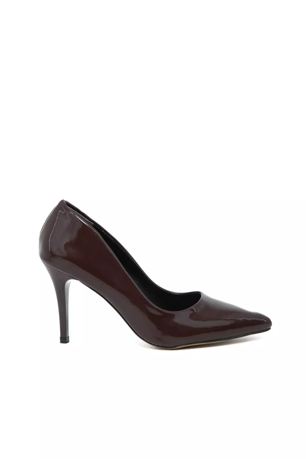 Brown Patent Leather Women'S Classic Heeled Shoes 19550