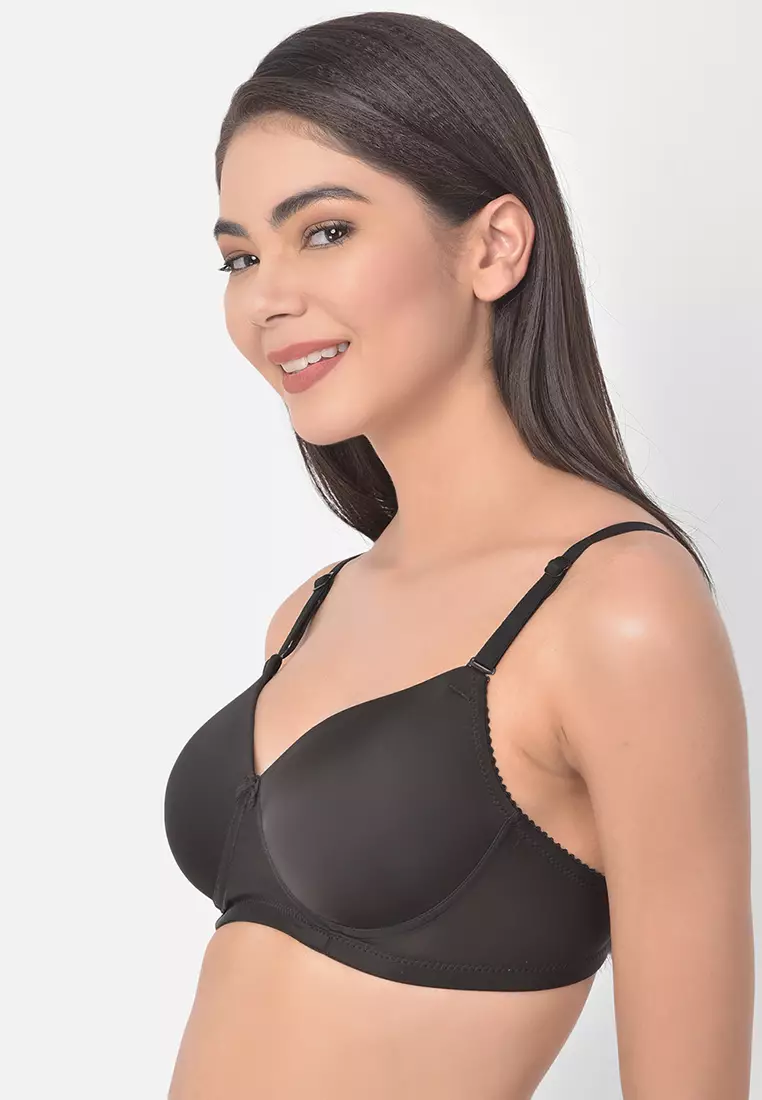Padded Non-Wired Full Cup Multiway T-shirt Bra in Black