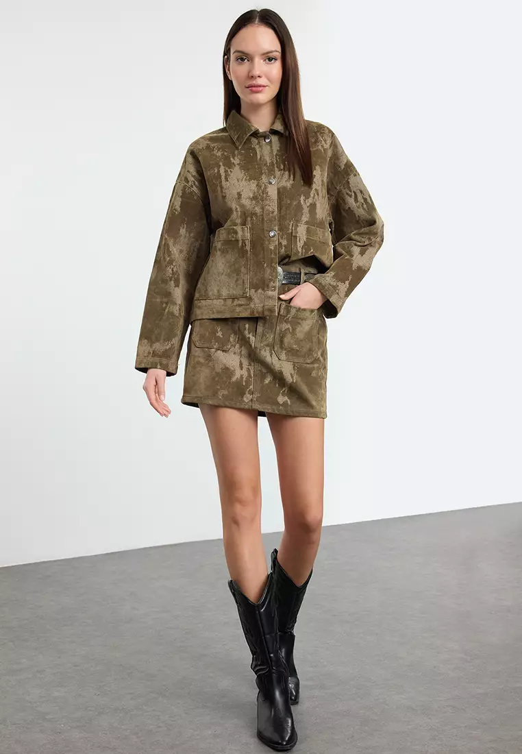 Faux Suede Mini Skirt