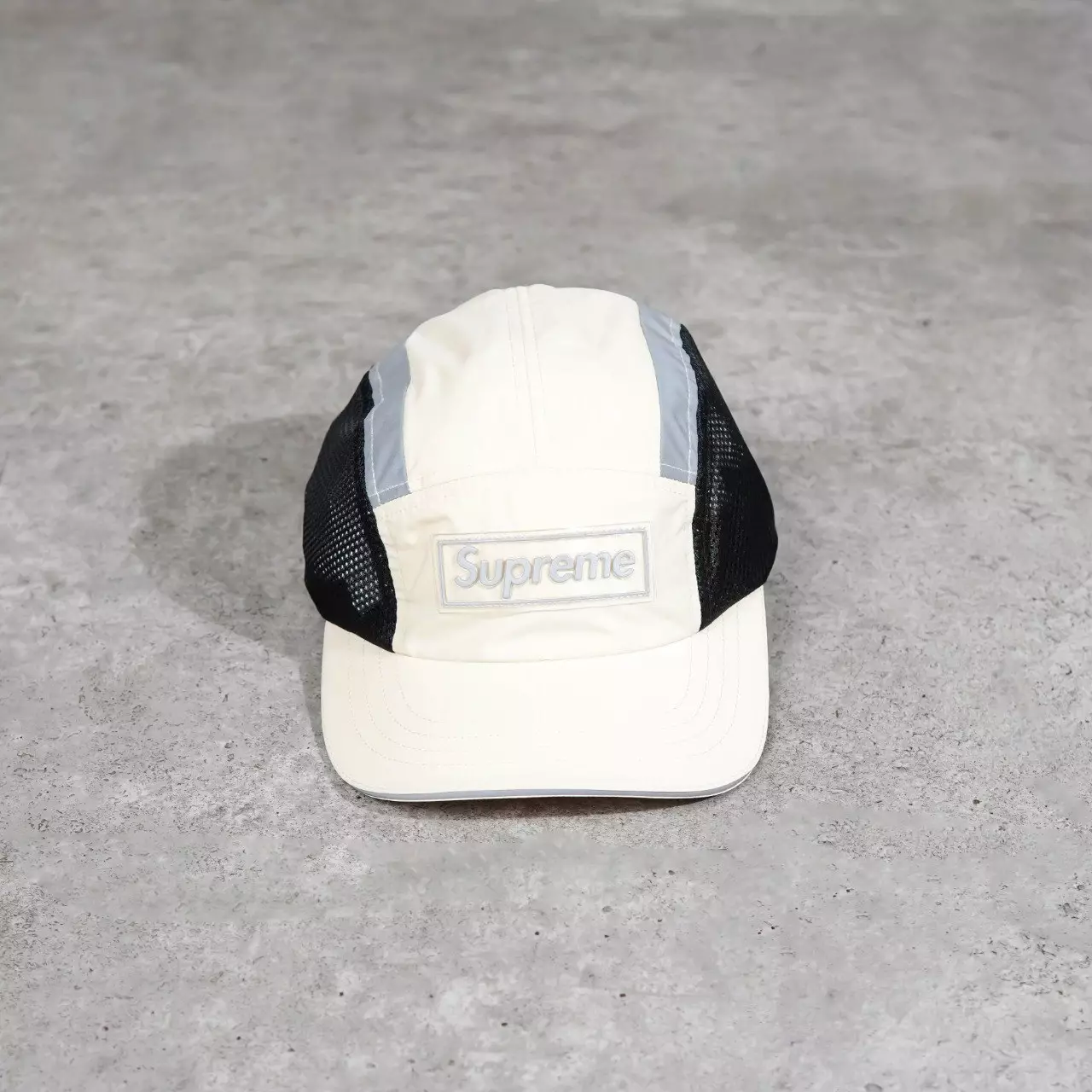 Topi SUPREME SIDE MESH BLACK CREAM CAMP CAP 100% ORIGINAL