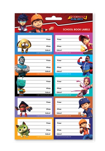 Boboiboy School Book Sticker Name Label