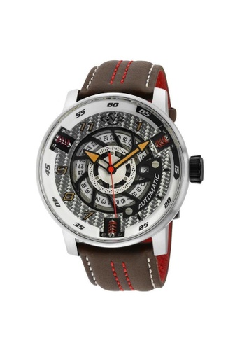 Gevril brown GV2 Motorcycle 1314 Swiss Automatic Mechanical Mens Brown Leather Watch 57137ACCAA4E4EGS_1