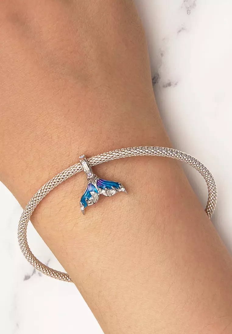 Solid Silver Mermaid Gleam Tail Charm