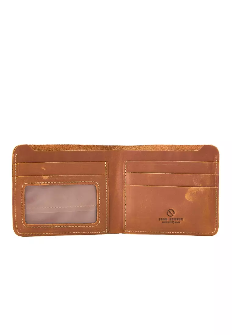Men’s Crazy Horse Genuine Leather Bifold Wallet – Vintage Minimalist Slim Wallet with Multiple Card Slots JWC 50951