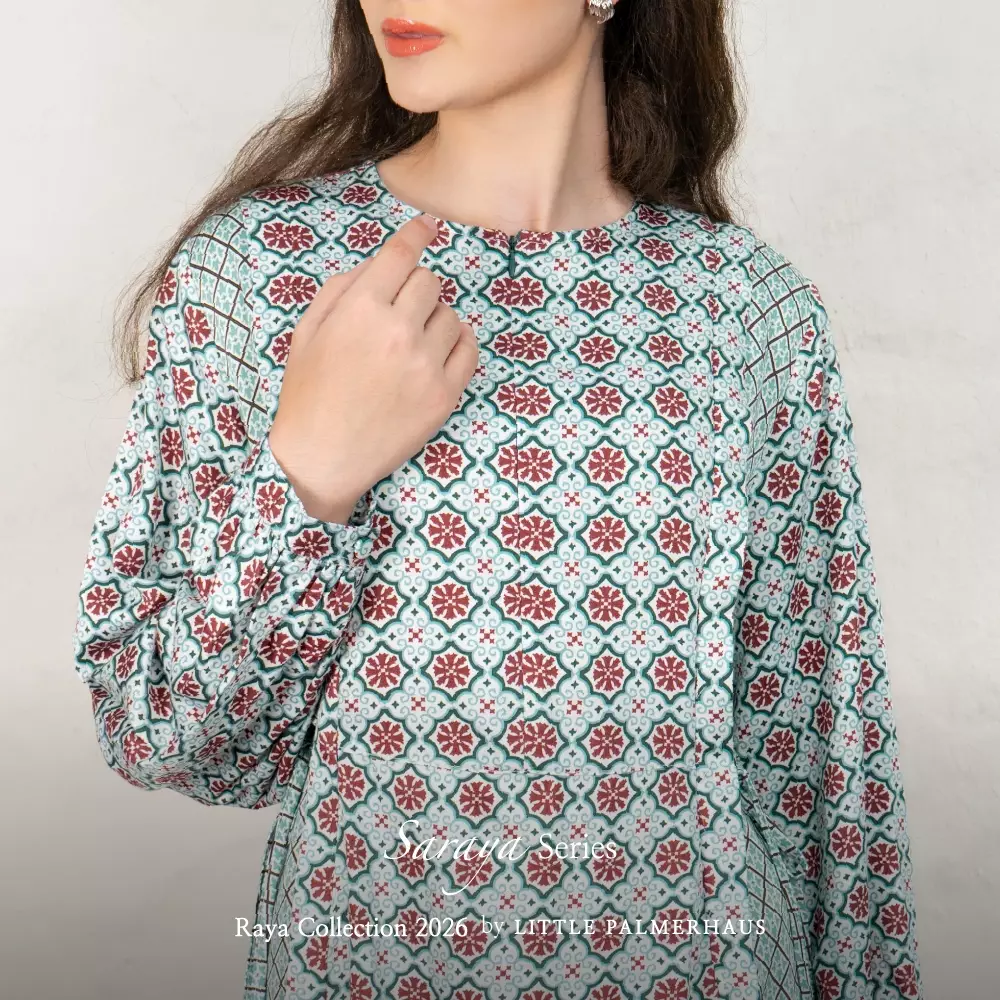 Little Palmerhaus - Baju Lebaran 2026 - Saraya Mom Gamis (Baju Gamis Wanita Dewasa) Teal Green