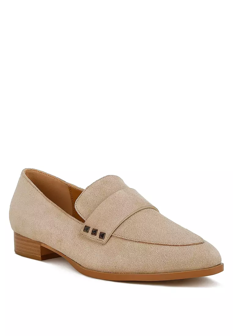 Sand Studded Suede Loafers