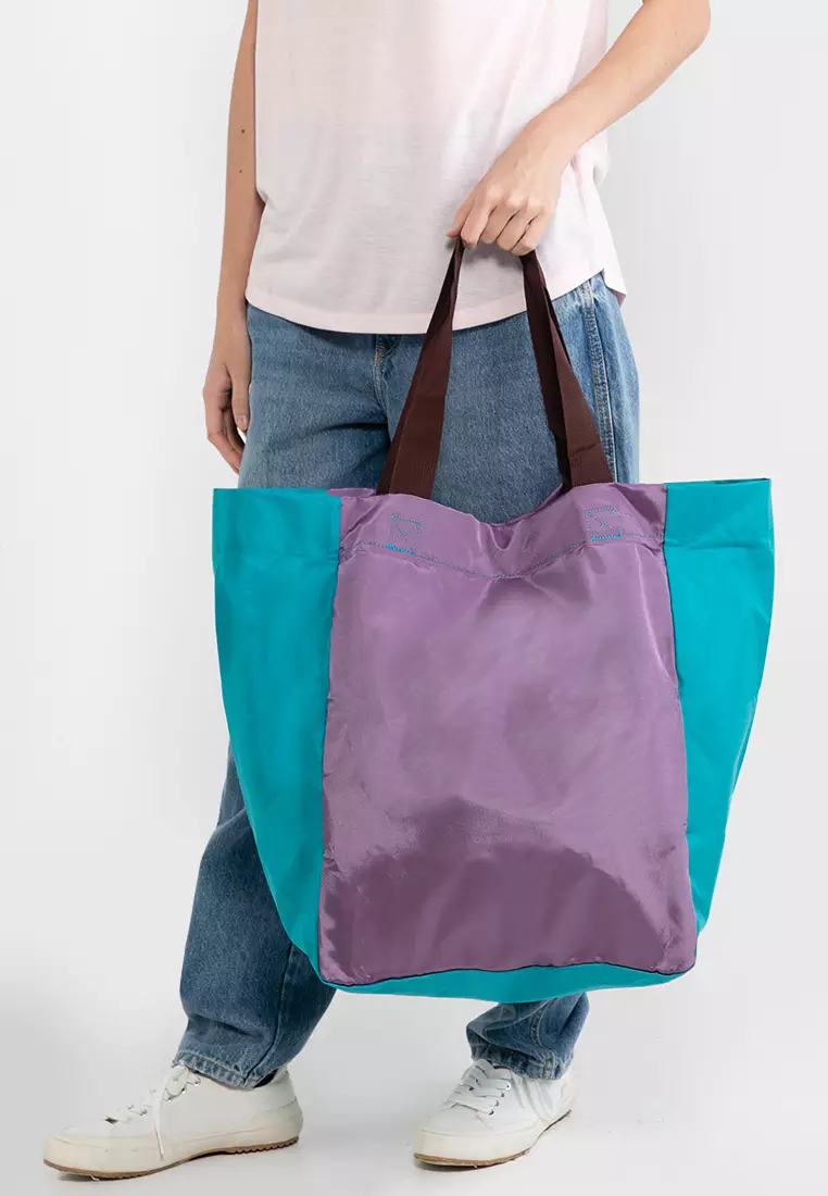 Buy BAGSTATION Foldable Colour Block Large Tote Bag 2023 Online