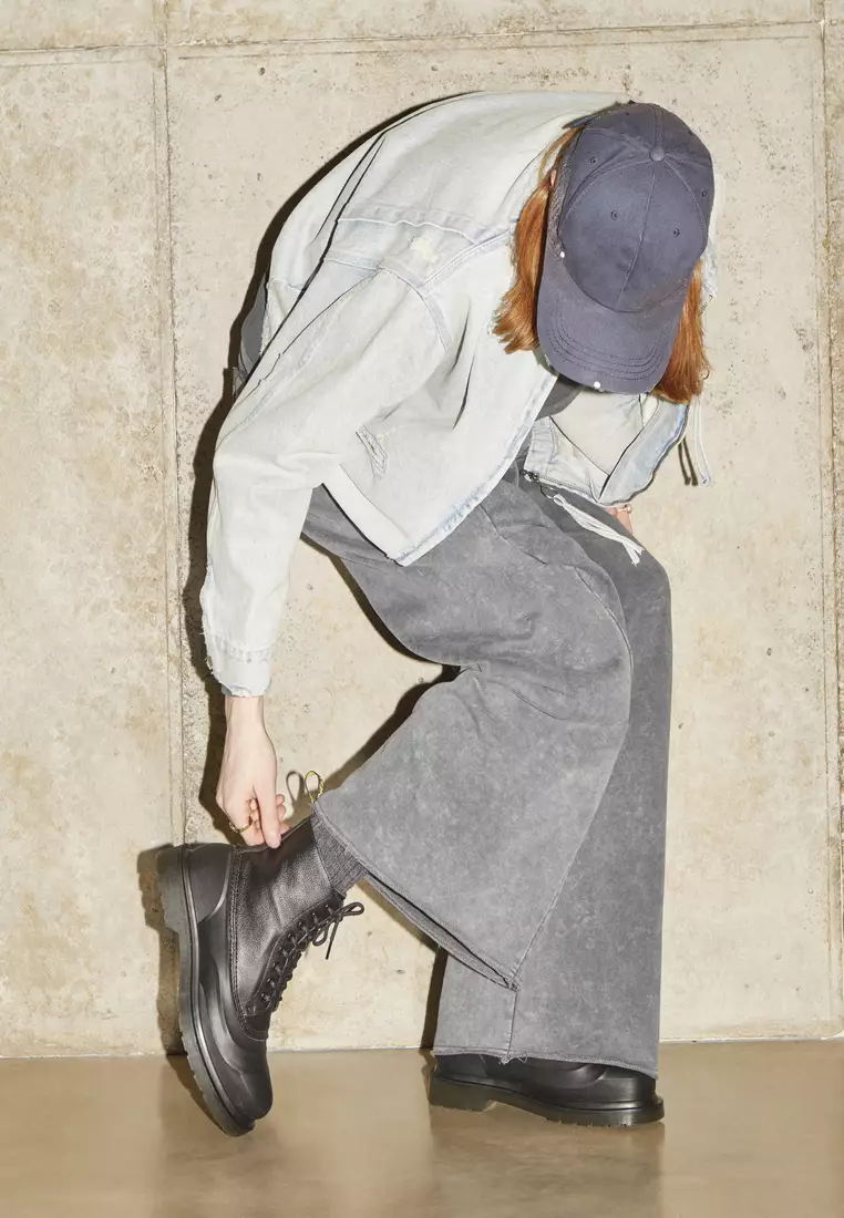 1460 Fleece Lined Leather Sub Black Boots Women