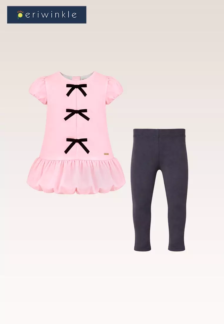 Sharlene Baby Girls Pink Bubble Skirt Dress Set with Headband