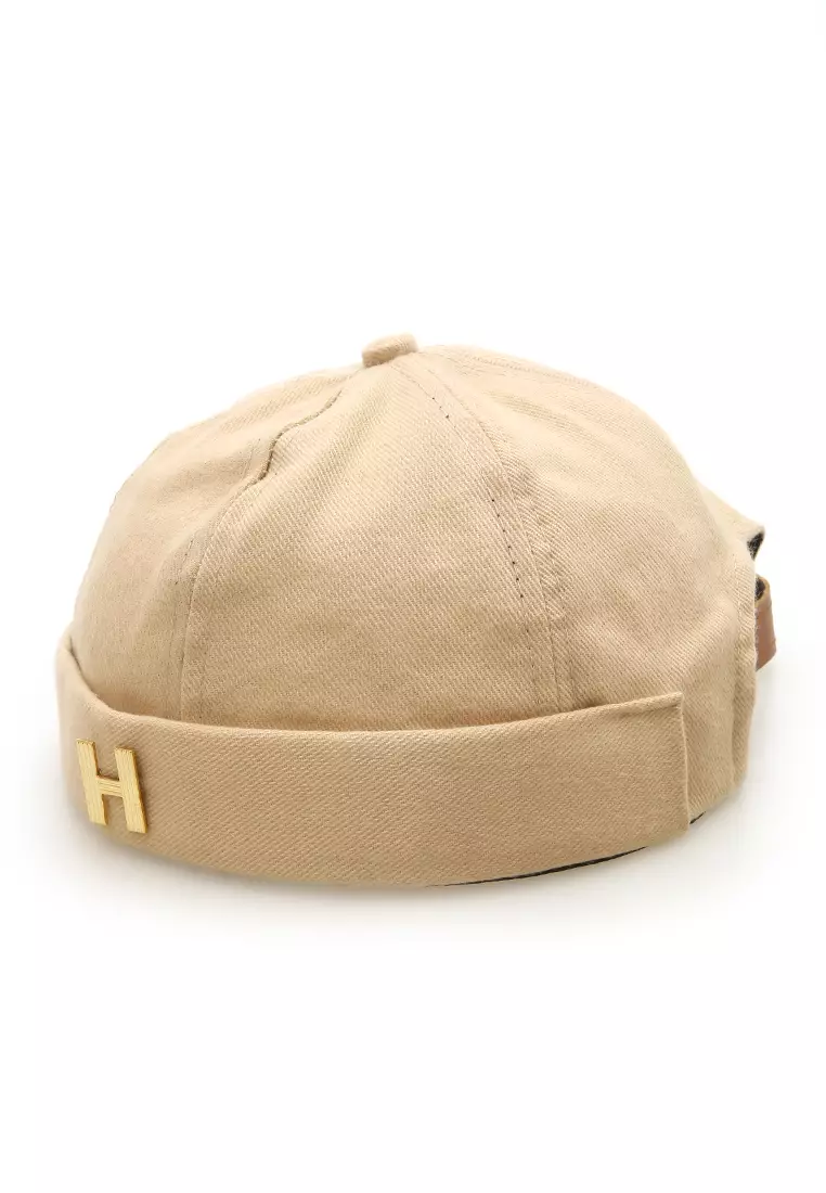 Kai Topi Peci Miki Hat Polos Pria Wanita Uniqe Design Material Cotton ORIGINAL - Cream
