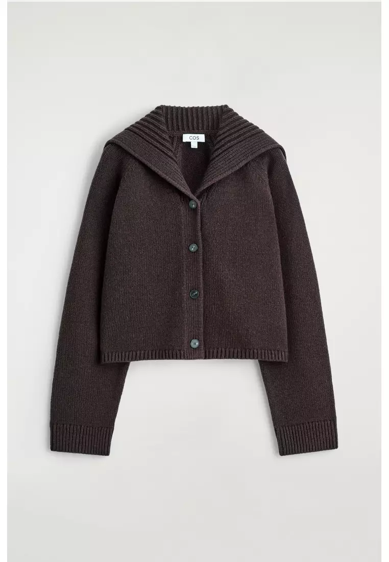 SAILOR-COLLAR WOOL CARDIGAN