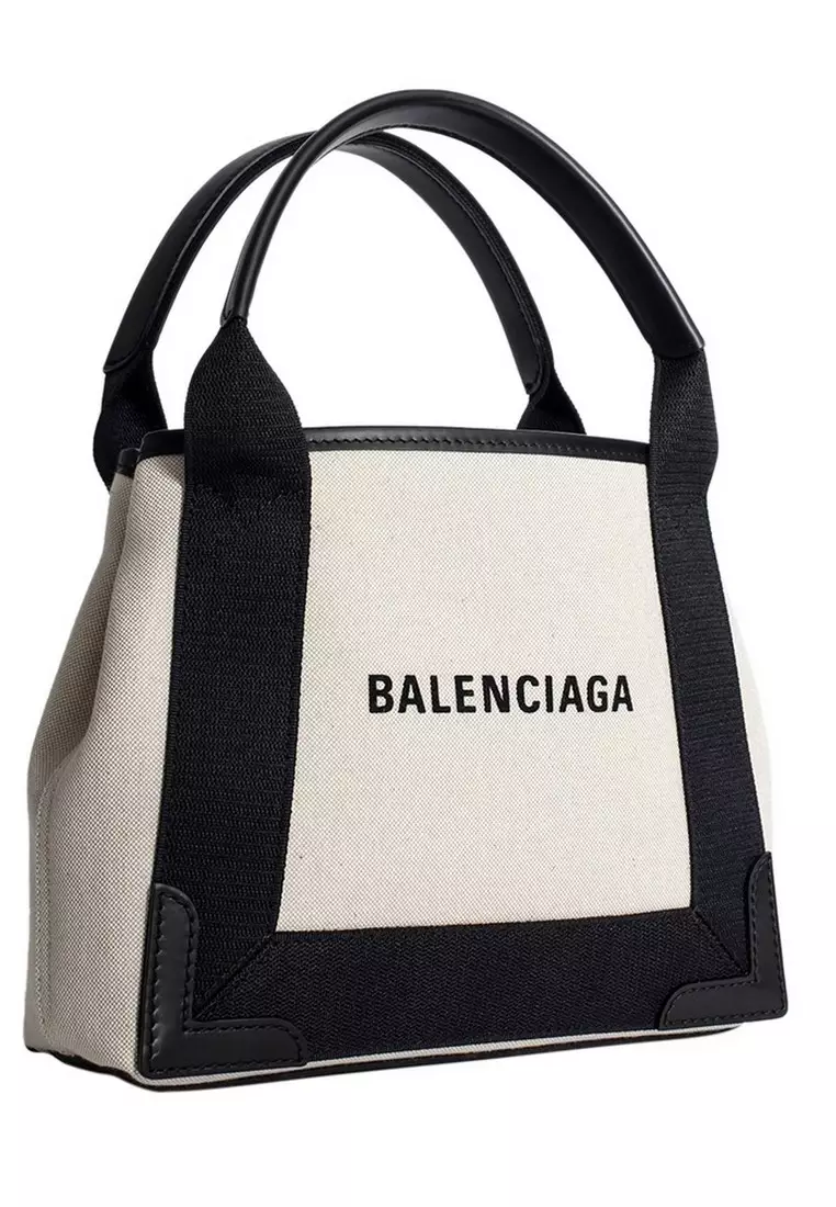 Buy BALENCIAGA Balenciaga Navy Cabas Xs Aj Shoulder Bag in Light