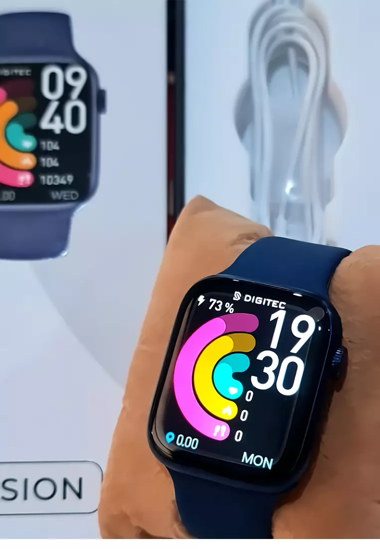 Digitec Vision - Smartwatch - Jam Tangan Pintar Wanita - Blue - Rubber Strap