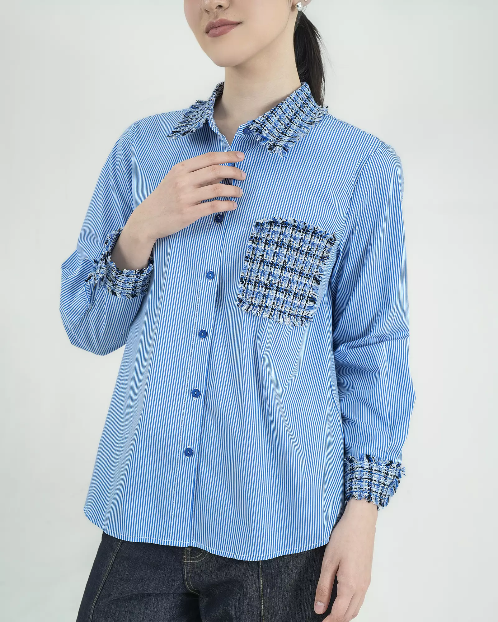 Geulis.id DELFINA SHIRT - Blue