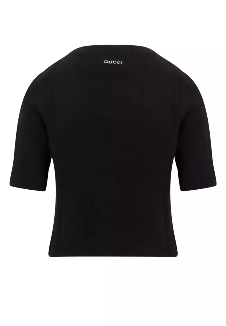 Gucci short-sleeve cashmere cardigan - Black
