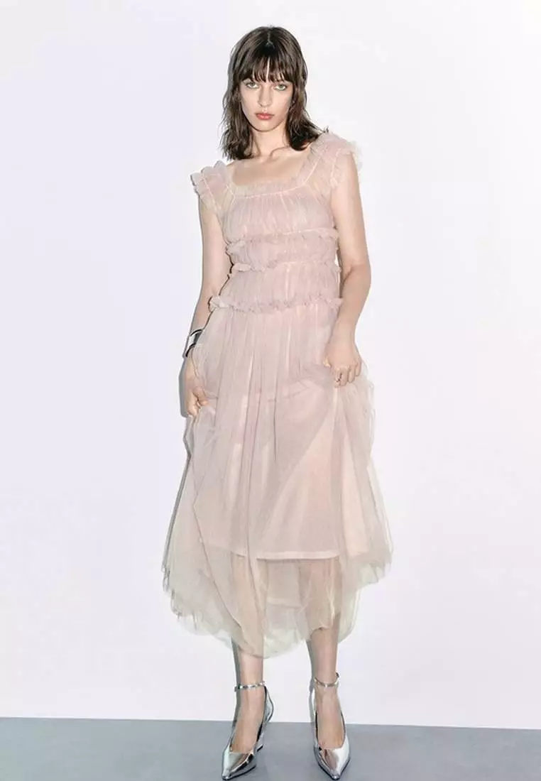 【UR x Caroline Hu联名系列】UR木耳边少女连衣裙UWG730033