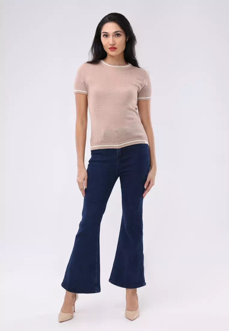 Knitted Short Sleeves Top