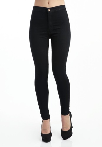 Jerelyn Highwaist Skinny Jeans no Pocket in Black