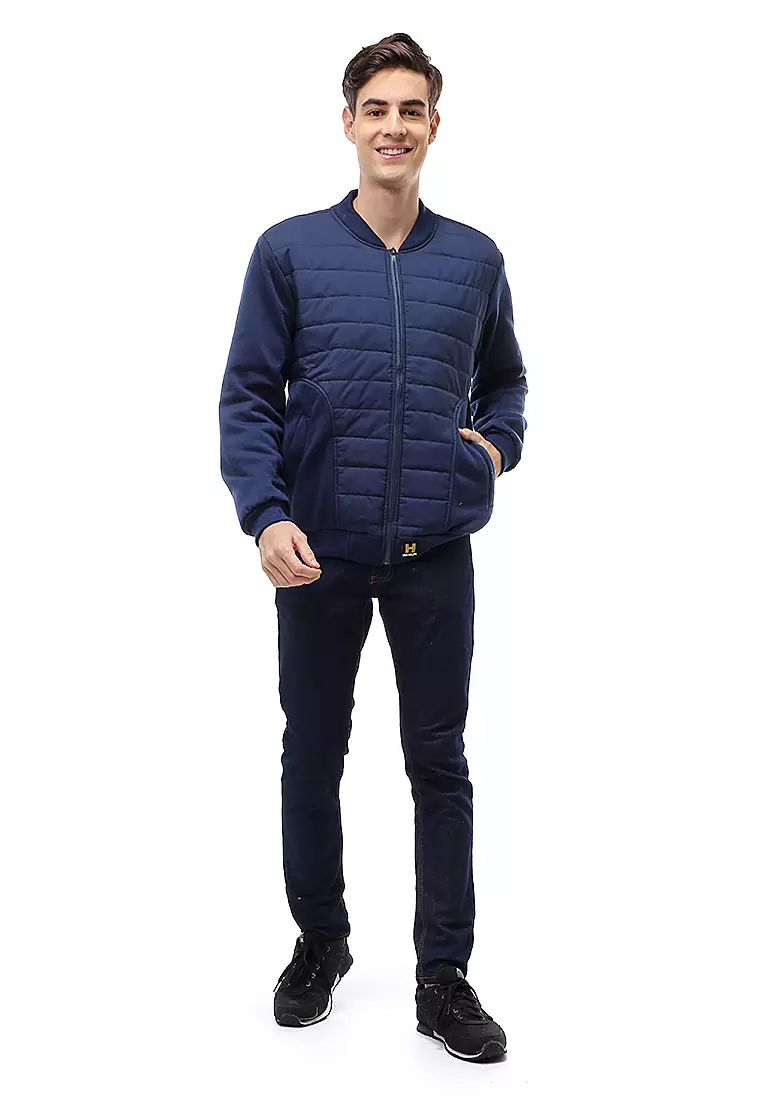 Clover Outerwear Jacket Pria Sporty Design Material Polyester ORIGINAL - Navy