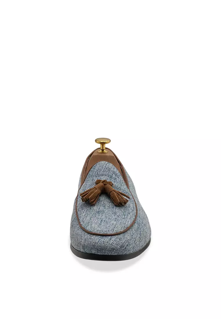 Rafael Blue Tassel Belgian Loafer